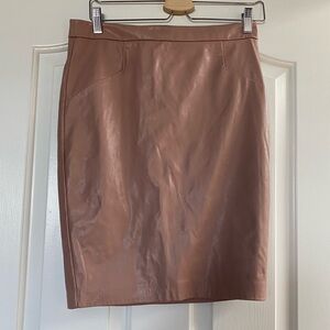Nude leather skirt